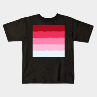 Crystal Lines Of Reds & Blue Kids T-Shirt